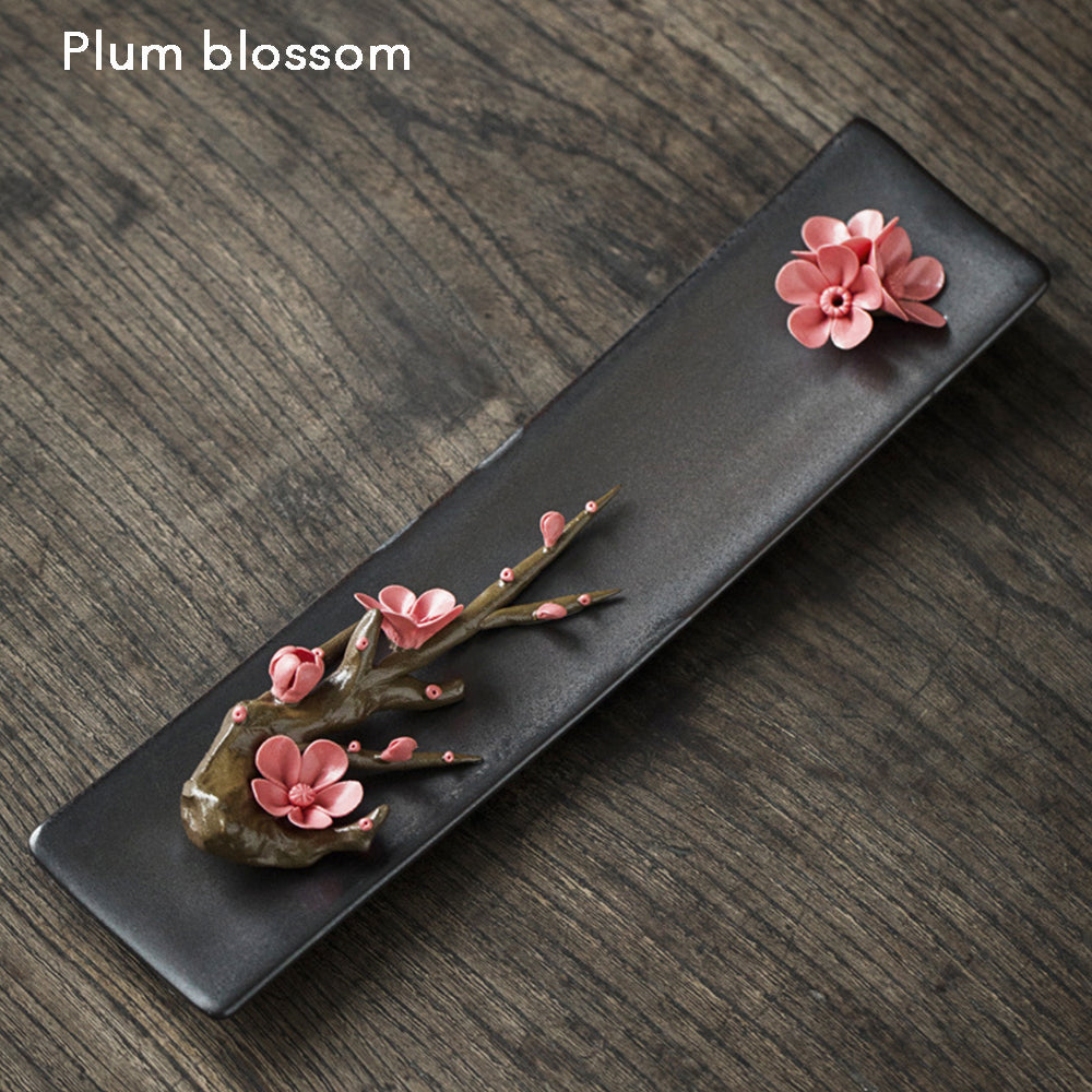 Ceramic Incense Burner, Incense Holder, Art Flower Design, Aromatherapy, Yoga Incense Burner, Small Incense seat