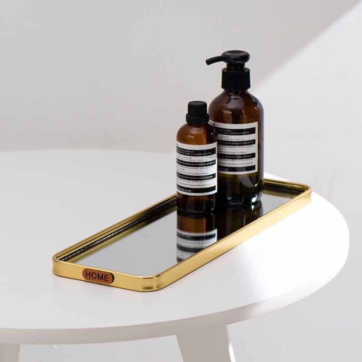 Nordic Style Golden Mirror Oval/Rectangle Tray, Aromatherapy Tray, Jewelry Tray, Decoration Tray