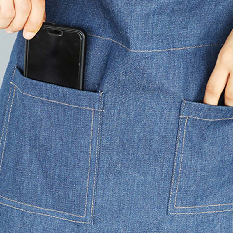 Adjustable Denim Apron with Pocket
