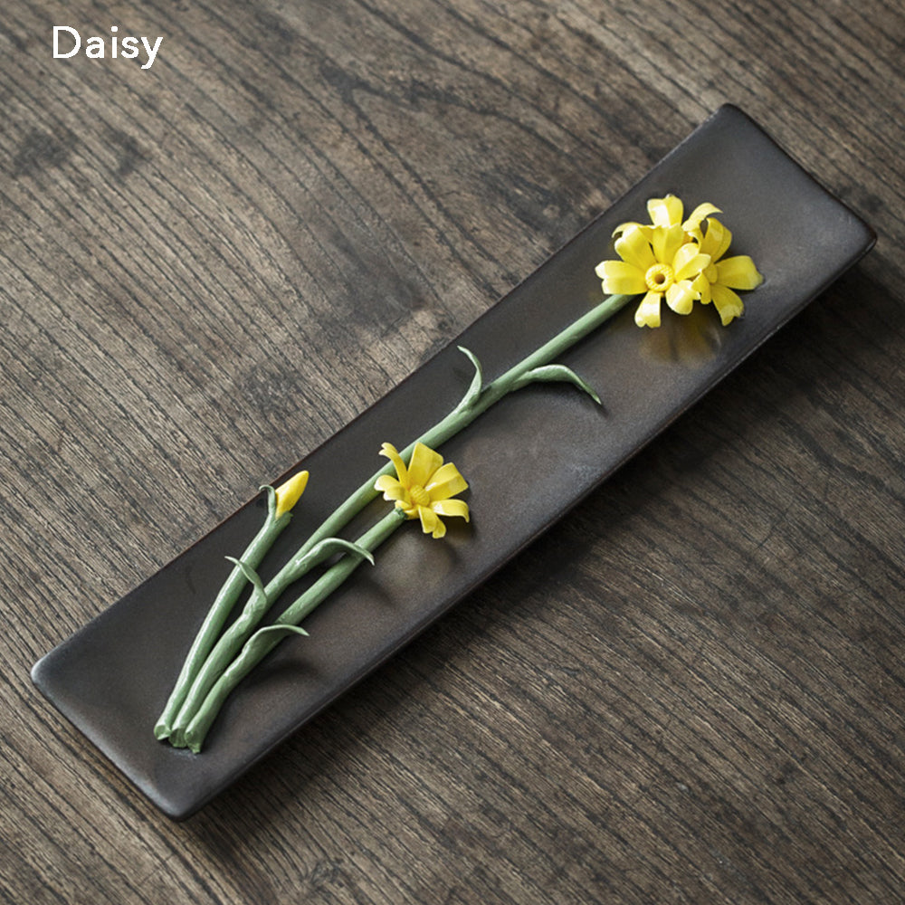 Ceramic Incense Burner, Incense Holder, Art Flower Design, Aromatherapy, Yoga Incense Burner, Small Incense seat