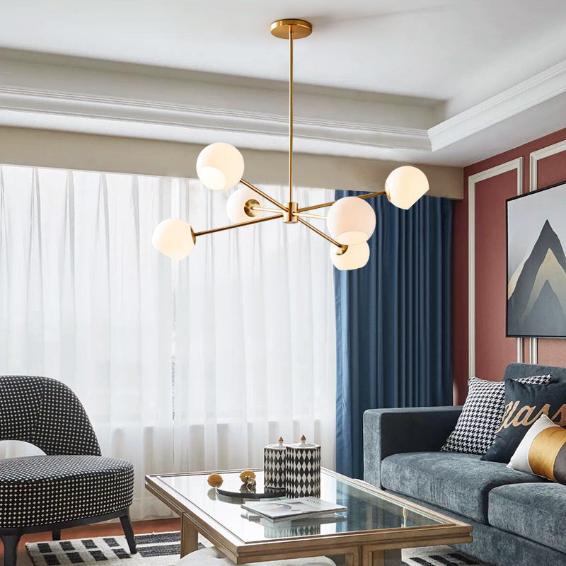 6-Light Notch Branches Glass Chandelier