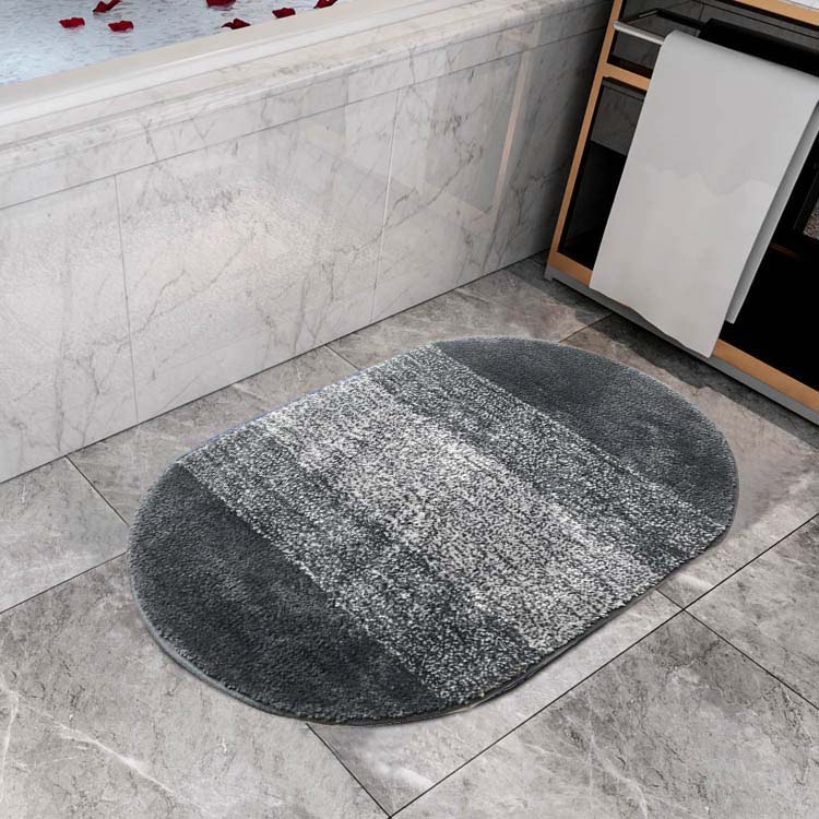 Gradient Rounded Rectangle Line Art Bathroom Mat