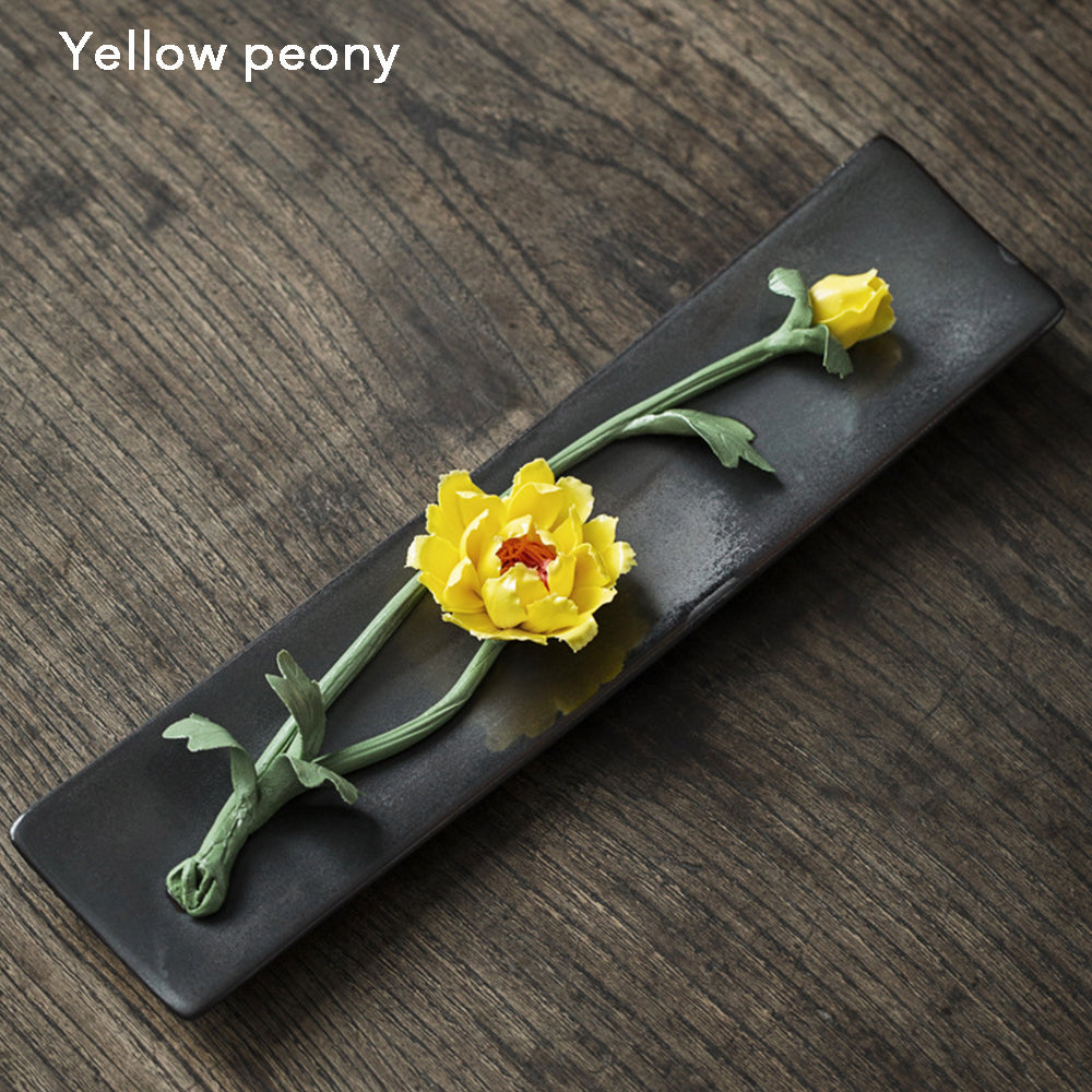 Ceramic Incense Burner, Incense Holder, Art Flower Design, Aromatherapy, Yoga Incense Burner, Small Incense seat