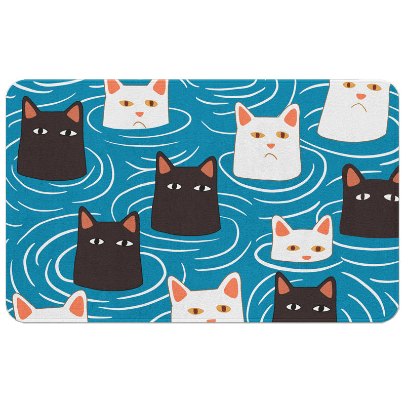 Cute Cartoon Cat Bath Mat