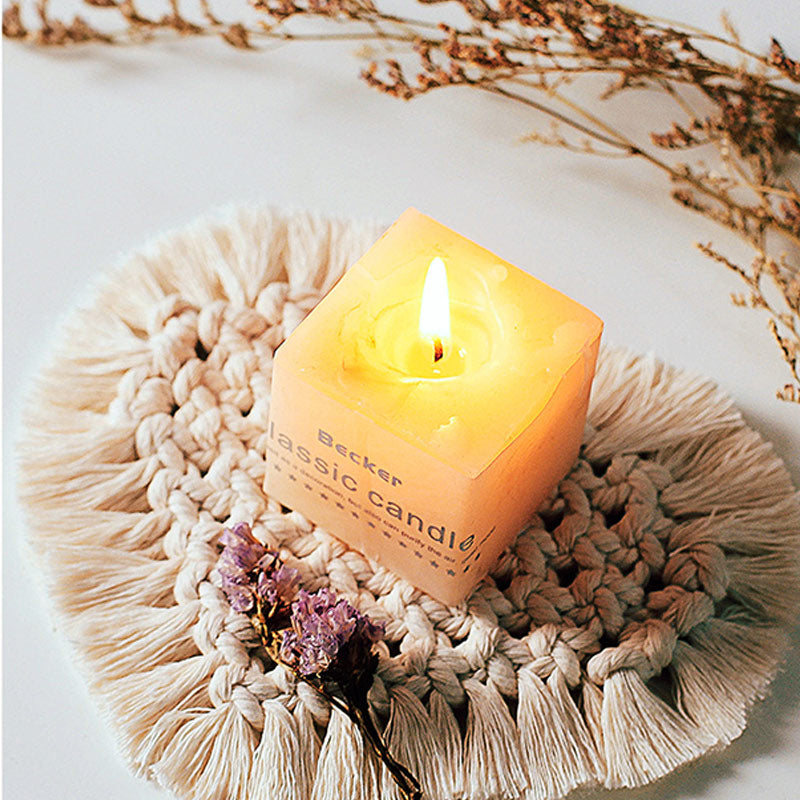 Bohemia Woven Cotton Linen Tassel Heart Placemats Coasters (3PCS)