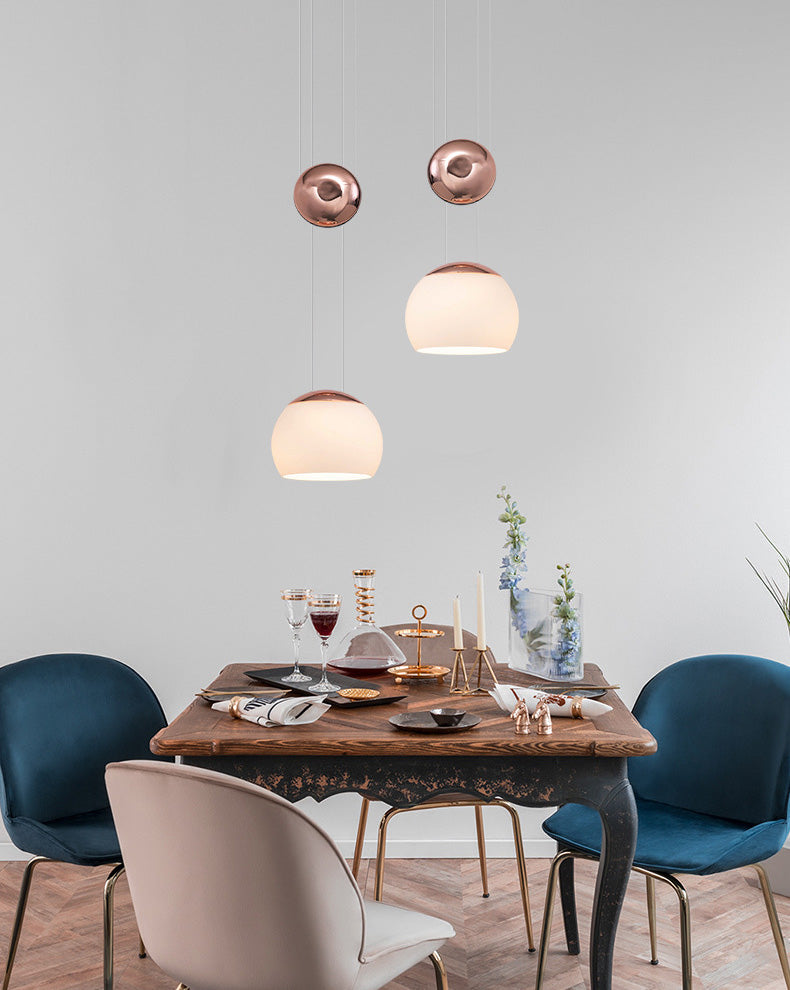 Adjustable Pulley Hemisphere Glass Pendant