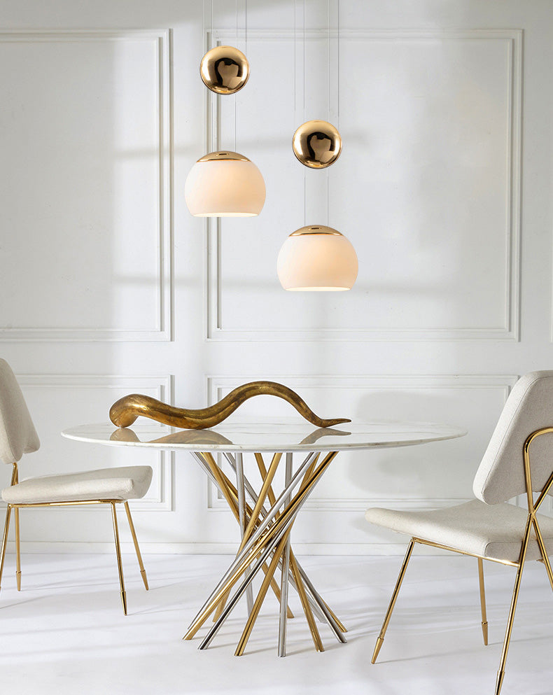 Adjustable Pulley Hemisphere Glass Pendant