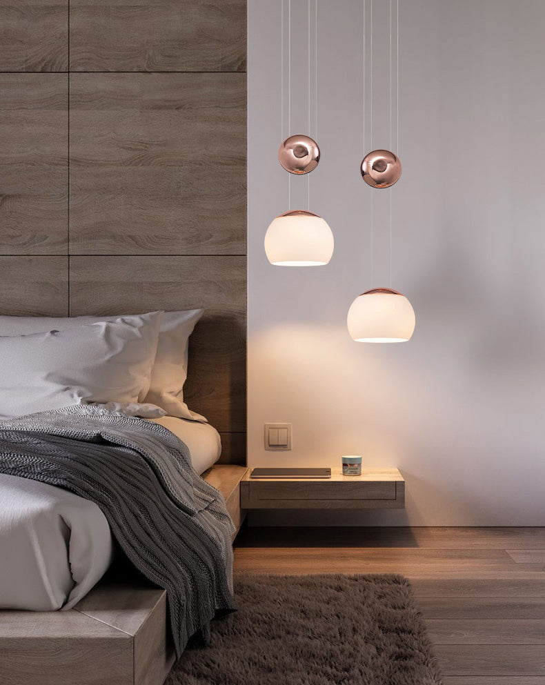 Adjustable Pulley Hemisphere Glass Pendant