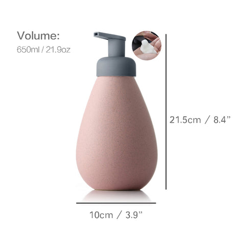 Ceramic Soap Dispenser, Foaming Pump Bathroom Bottle, Simple Design, Refillable Reusable Lotion Pump for Bathroom Kitchen, 650ml/21.9oz