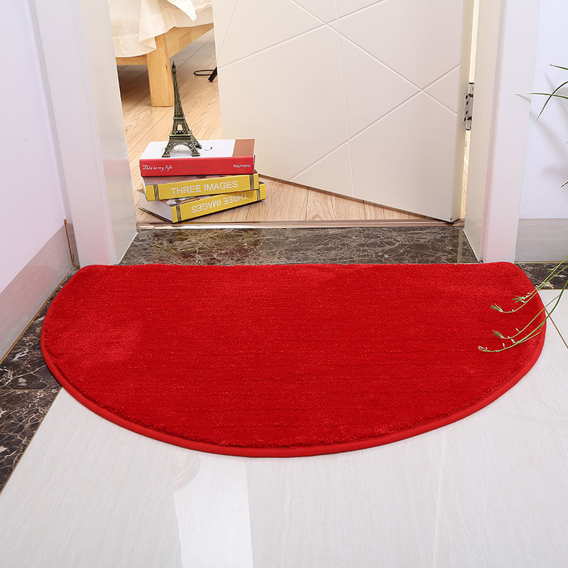 Solid Color Semicircle Bath Mat