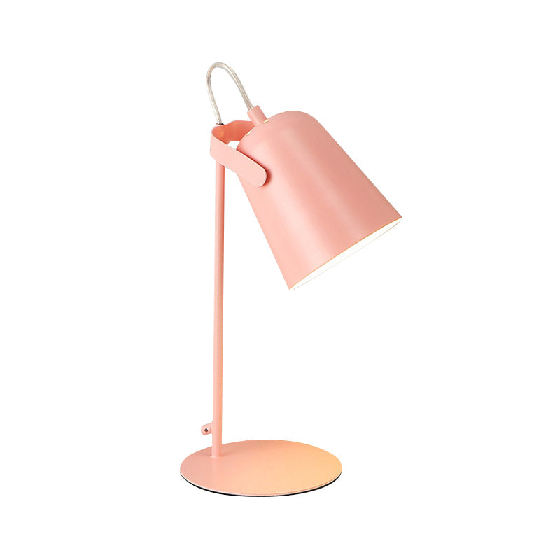 Nordic Style Bucket Desk Light Rotatable 1 Light Metal Plug In Desk Lamp for Dormitory Bedroom