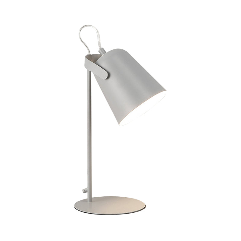Nordic Style Bucket Desk Light Rotatable 1 Light Metal Plug In Desk Lamp for Dormitory Bedroom