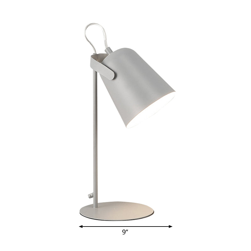 Nordic Style Bucket Desk Light Rotatable 1 Light Metal Plug In Desk Lamp for Dormitory Bedroom
