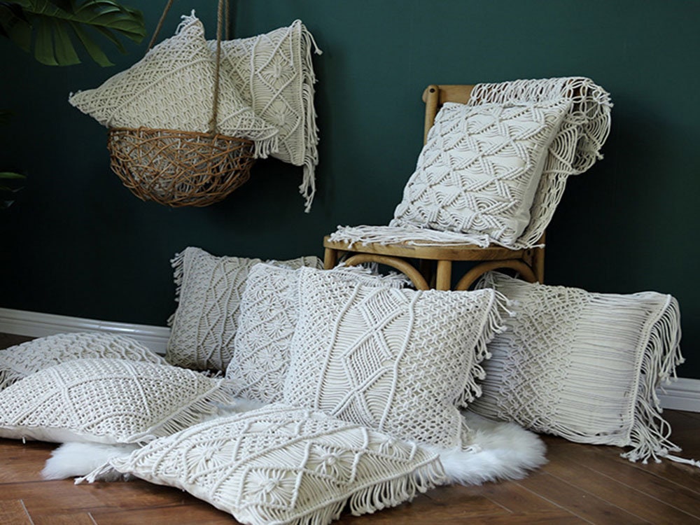 Handmade Woven Pillowcase, Pillow Cover for Home