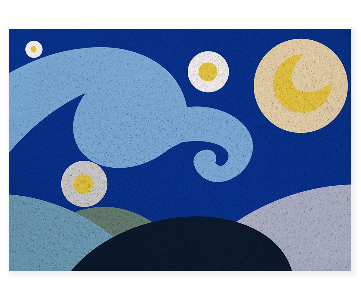 Cartoon Starry Night PVC Entrance Mat