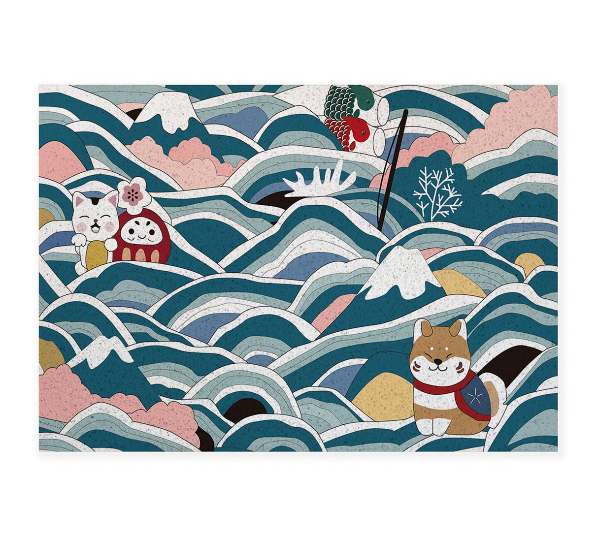 Blue Filed and Animals PVC Entrance Mat