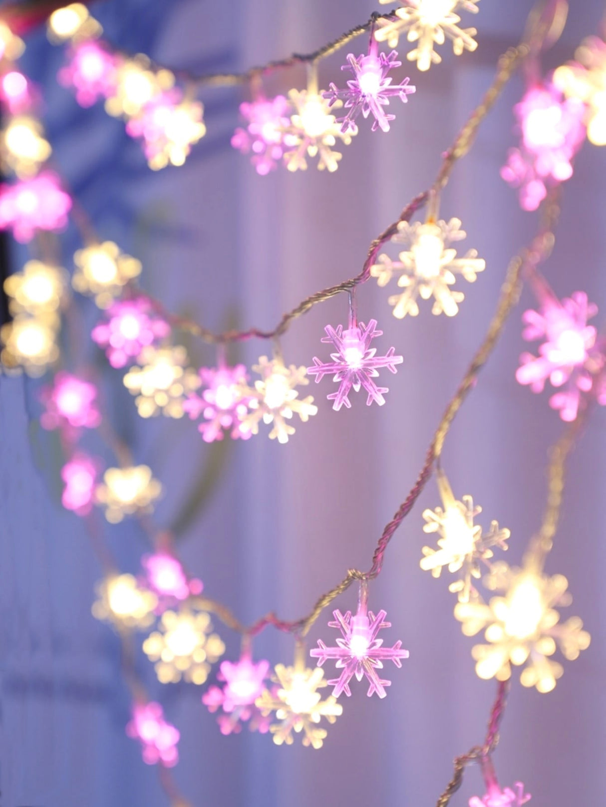 Christmas String Light with 20pcs Snowflake Shaped Bulb 1pc - Novelty Lighting