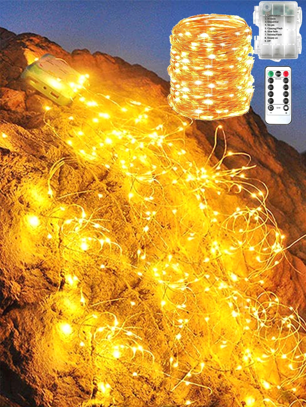 Copper String Light with 100pcs Bulb 1pc - Novelty Lighting