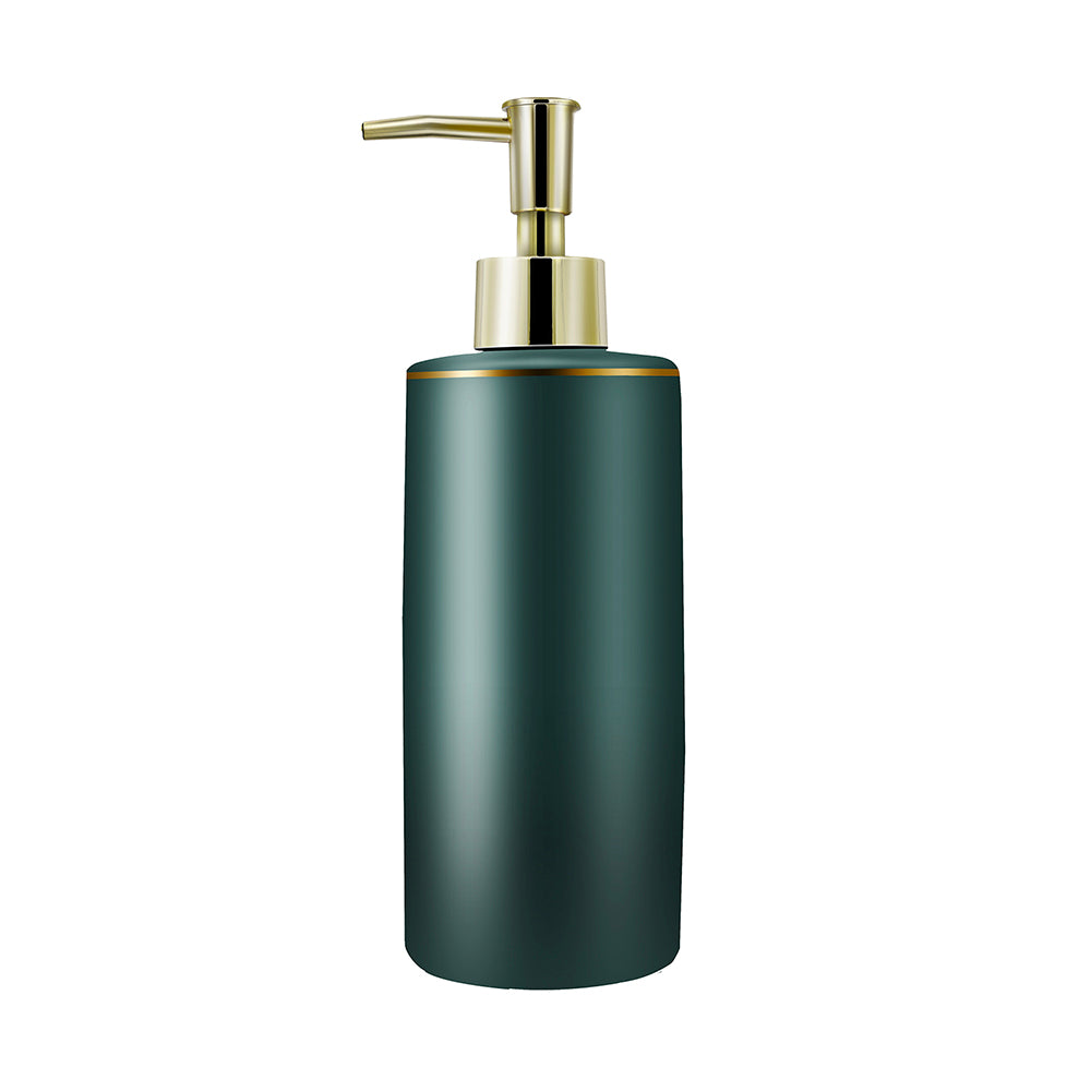 Luxury Green Glass Soap Dispenser, European Style Pump Bottle, 400ml/13.72 oz