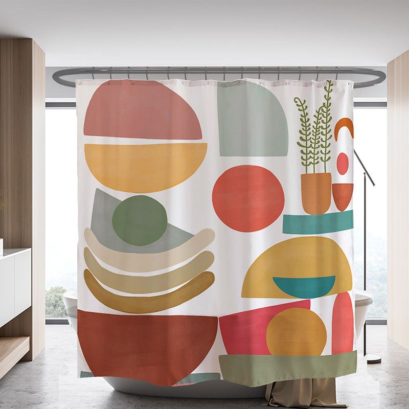 Abstract Color Shape Shower Curtain