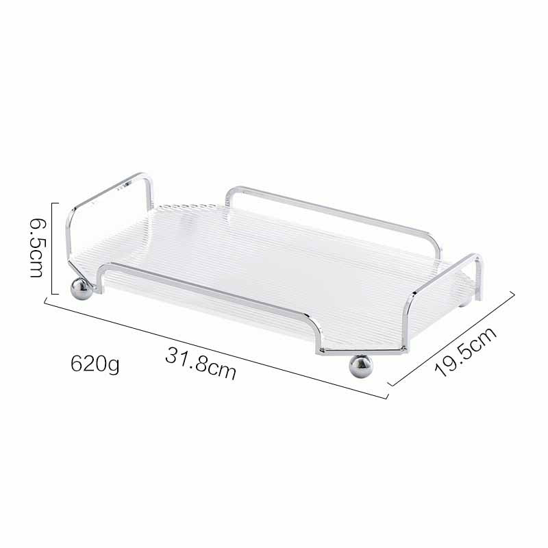 Nordic Style Light Luxury Iron art acrylic octagon tray Sliver/Cream/Black, Jewelry Tray, Decoration Tray