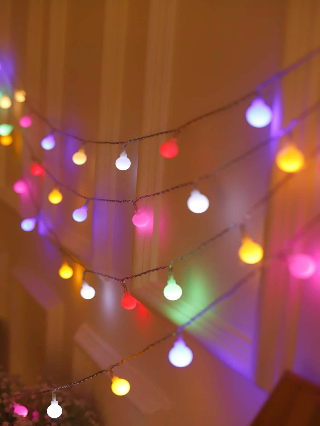 7 Color String Light with 40pcs Ball Shaped Bulb 1pc - Novelty Lighting