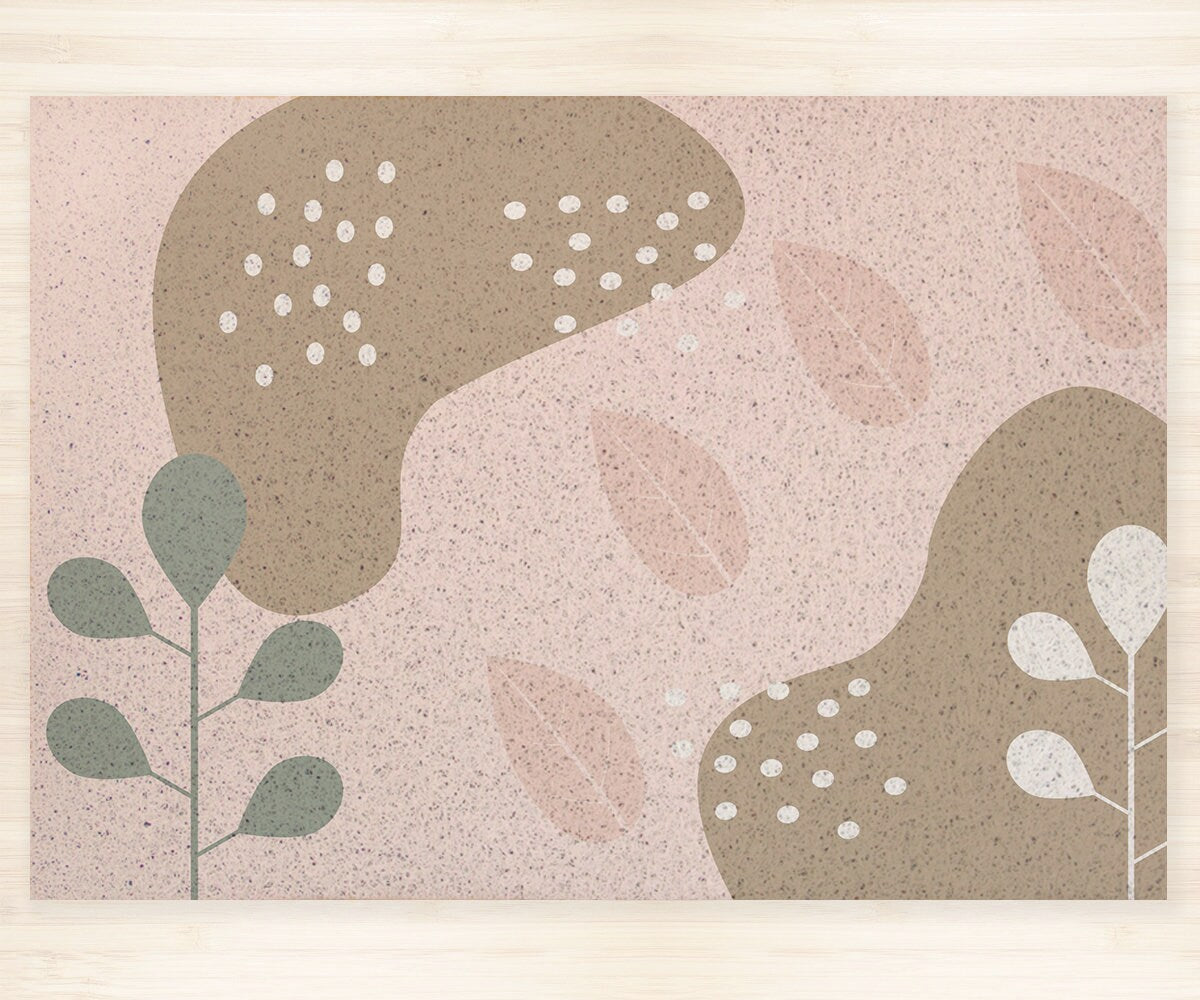 Abstract Flower Leaf Pattern Entrance Door Mat, Cute Art Doormat, PVC  Plastic Door Mats Rug for Home, House Warming Gift, Area Carpet for Doorway  – Feblilac Store