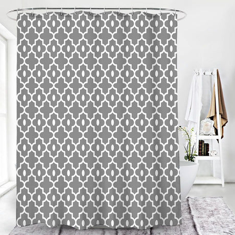 Grey Morocco  Pattern Shower Curtain