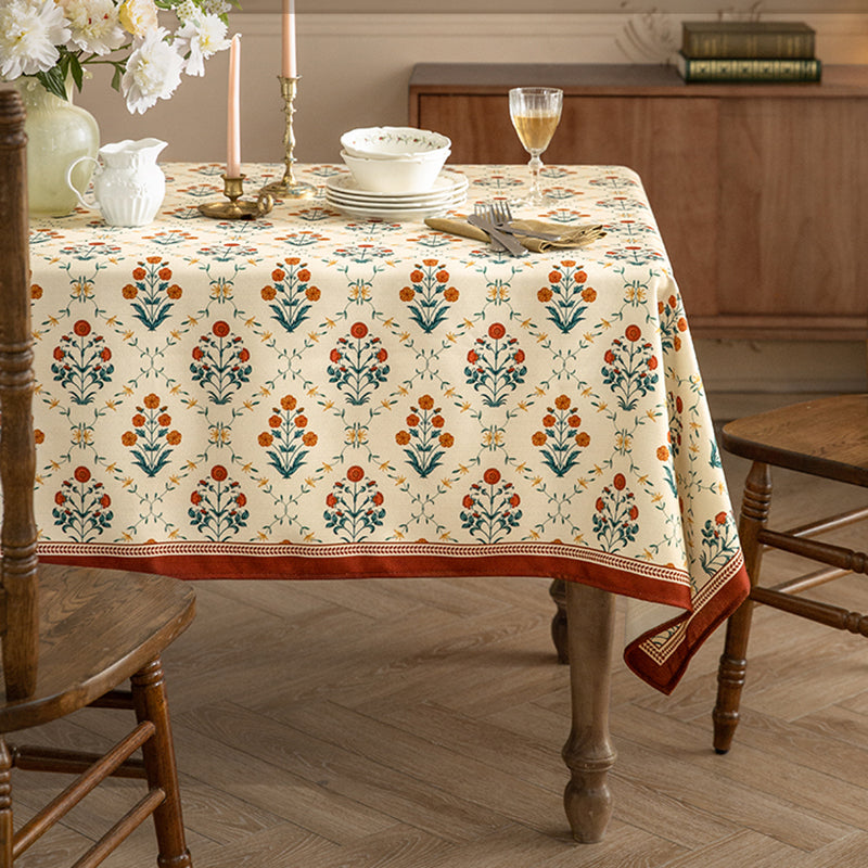 Mode garden American retro table cloth light luxury high-end decorative cloth red living room coffee table cover cloth dustproof cloth