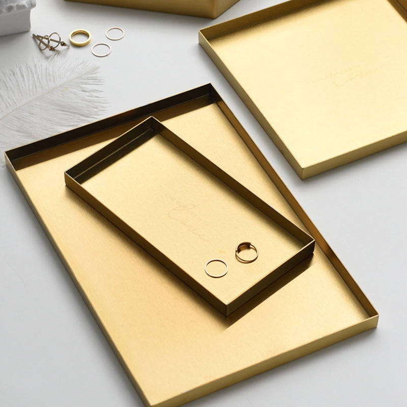 Nordic style golden English stainless steel tray home decoration storage tray jewelry tray storage tray