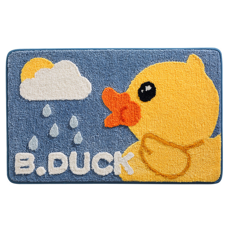 Yellow Duck and Clouds Bath Mat