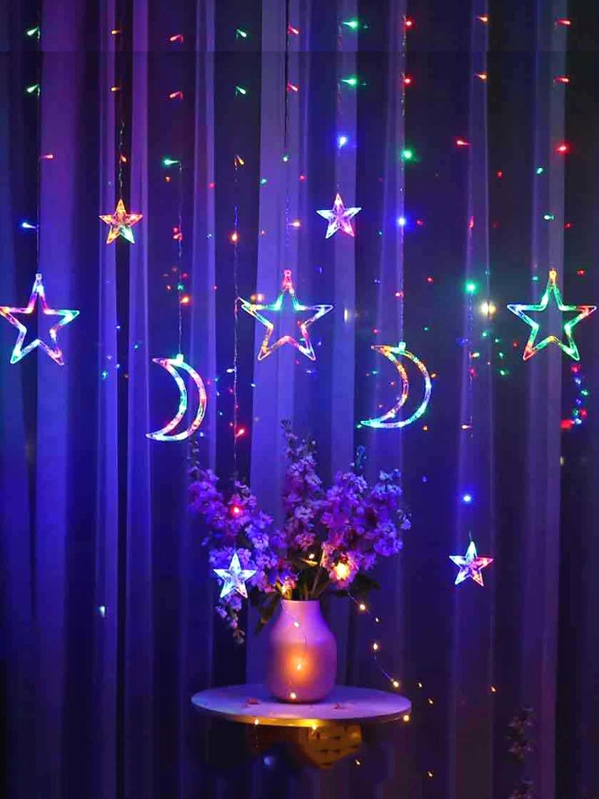 3m Moon & Star Curtain String Light 1pc - Novelty Lighting