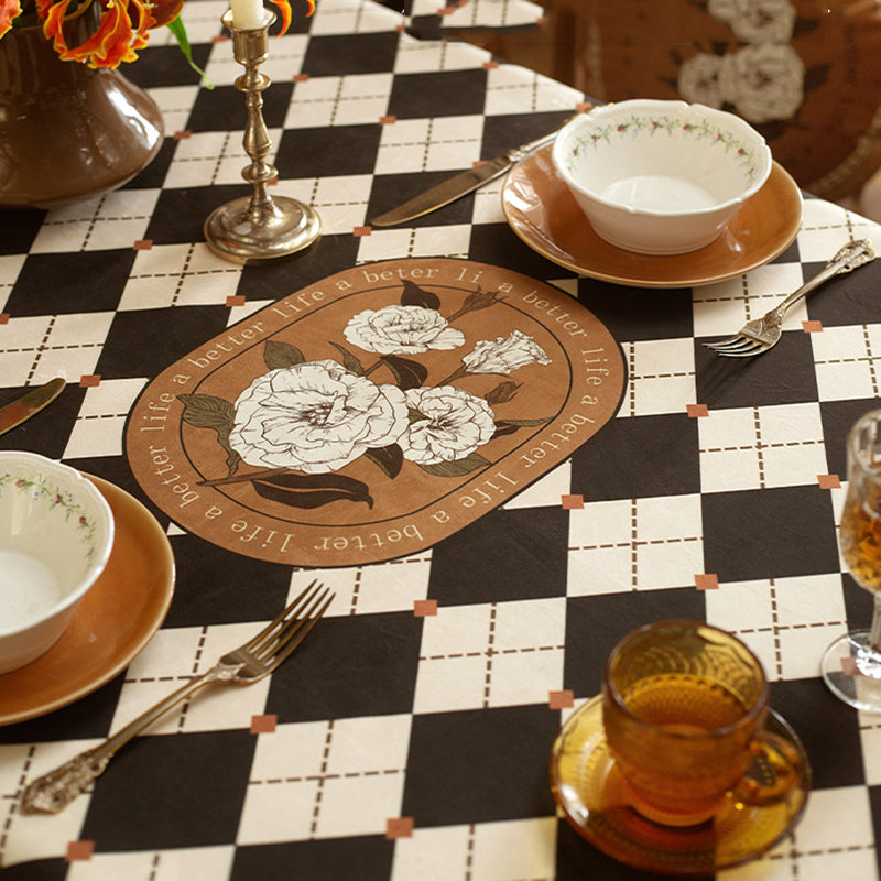 Hazel American retro tablecloth checkerboard light luxury high-end velvet tablecloth desktop protection plaid tablecloth