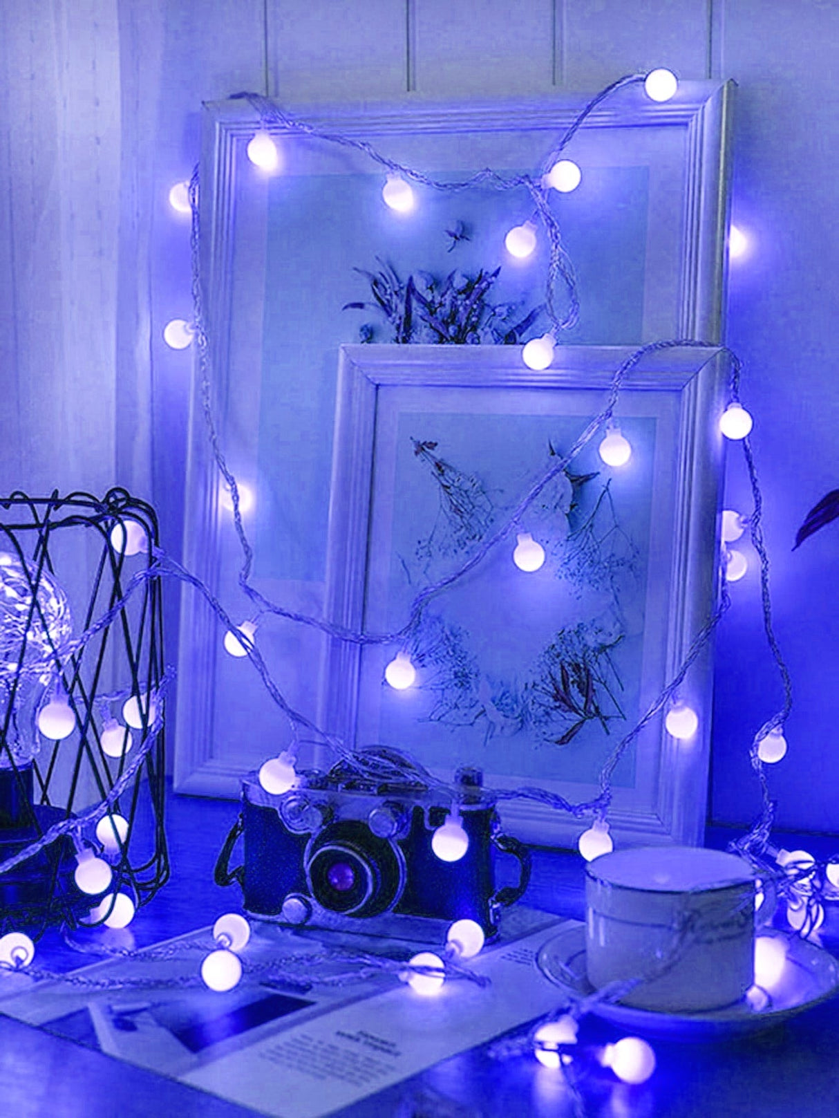 7 Color String Light with 40pcs Ball Shaped Bulb 1pc - Novelty Lighting