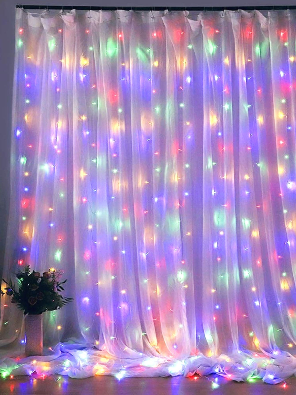 Decorative String Light with 50pcs Bulb Curtain - Novelty Lighting