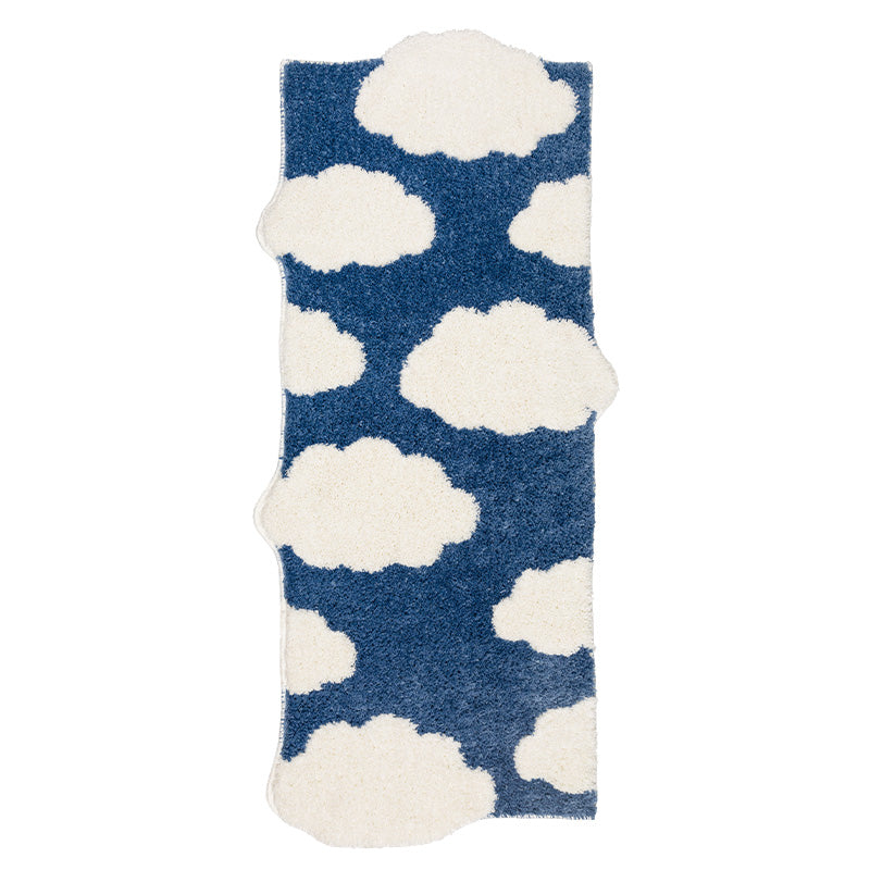 Feblilac White Cloud Blue Sky Bedroom Runner
