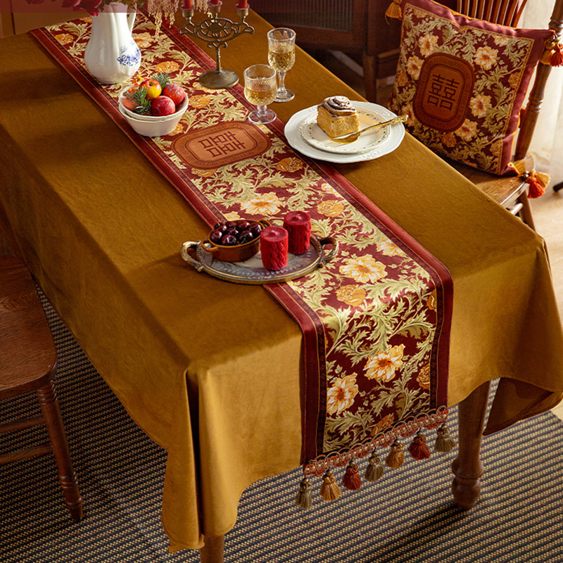 Splendid marriage festive table bunting red wedding with American retro high-end dining table coffee table TV cabinet bed flag