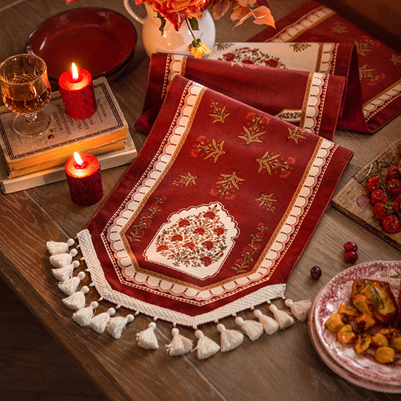 Polka red table flag American ins wedding tablecloth retro wedding TV cabinet coffee table bed flag decorative cloth