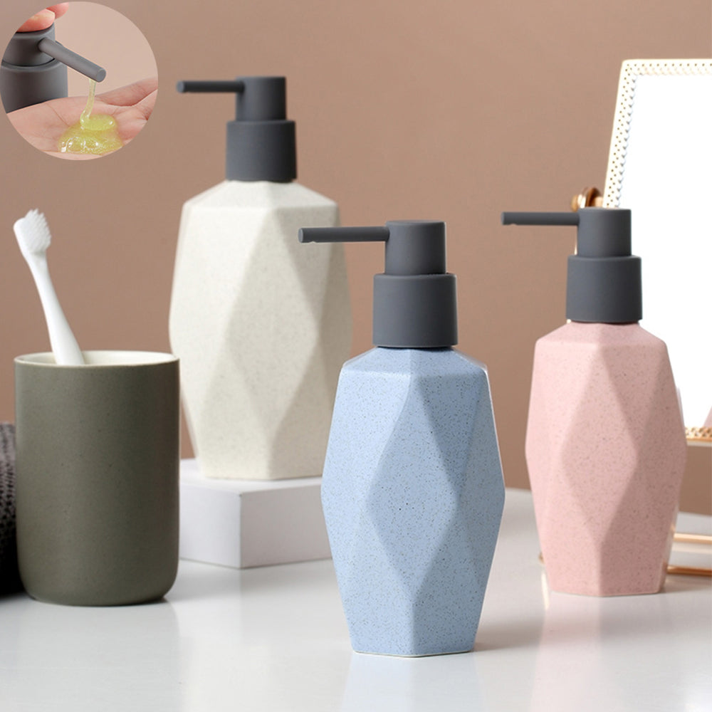 Ceramic Soap Dispenser, Liquid Bathroom Bottle, Simple Design, Refillable Reusable Lotion Pump for Bathroom Kitchen