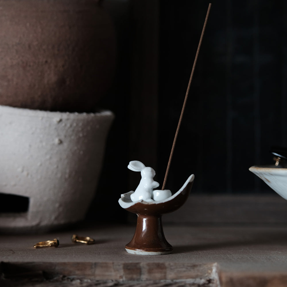 Ceramic Incense Burner, Cute Rabbit Incense Holder, Aromatherapy, Yoga Incense Burner, Small Incense seat