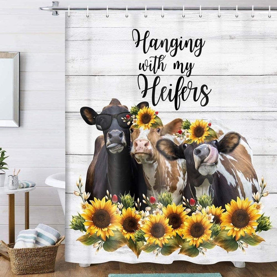 Cute Cow Shower Curtain