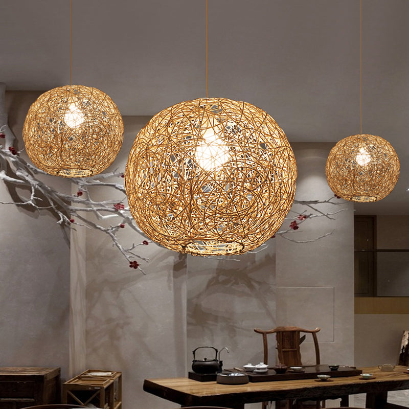 Feblilac Rattan Woven Pendant Light