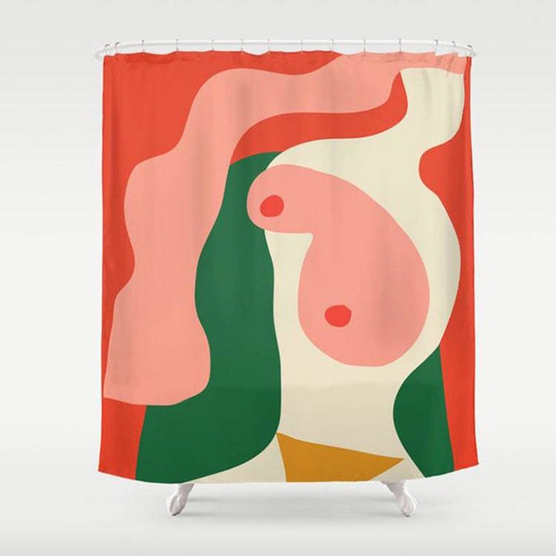 Abstract Naked Woman Shower Curtain