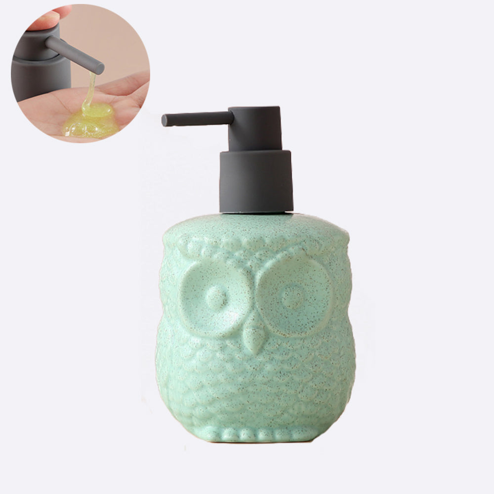 Black Ceramic Soap Dispenser, Liquid Bathroom Bottle, Simple Design, Refillable Reusable Lotion Pump for Bathroom Kitchen, 440ml/14.87oz