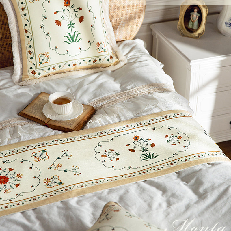 Monta table flag retro pastoral style ins tablecloth American Chinese long strip decorative cloth coffee table TV cabinet tablecloth