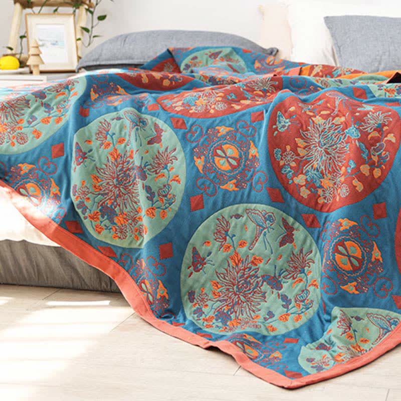 Bilateral Circle Flower Cotton & Camellia Quilt