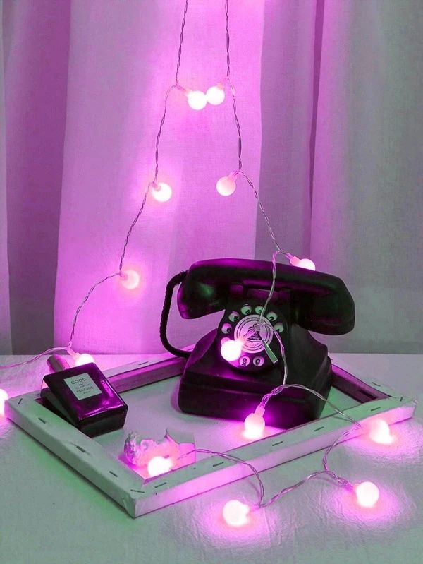 String Light With 10pcs Ball Bulb 1.5m Rose Pink 1pc