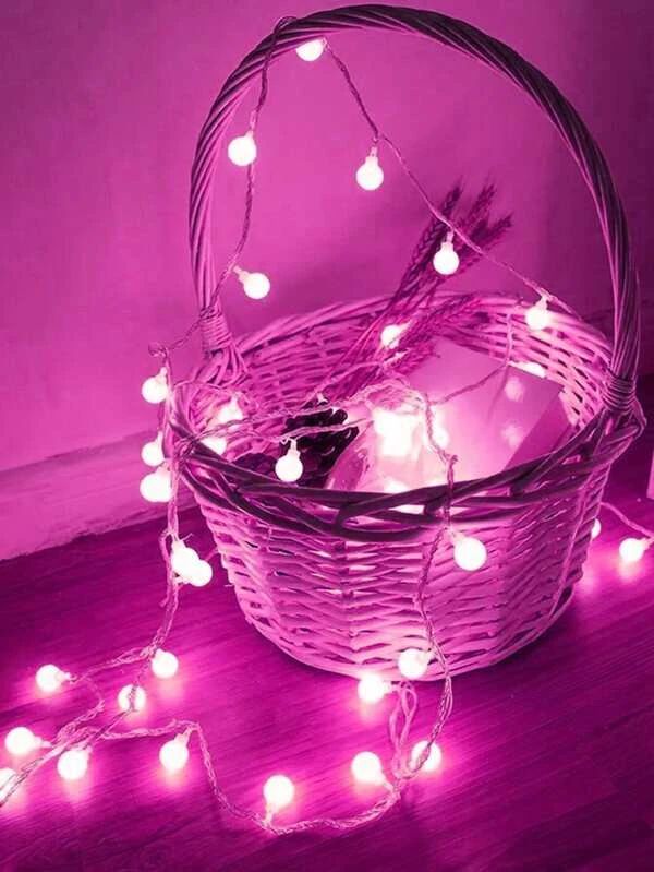String Light With 10pcs Ball Bulb 1.5m Rose Pink 1pc
