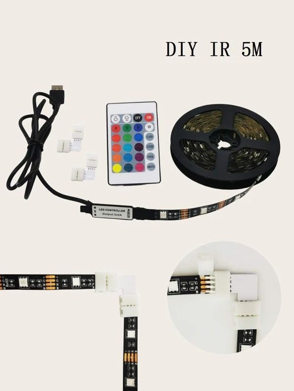 5m Multicolored Strip Light With 24 Keys Remote Control