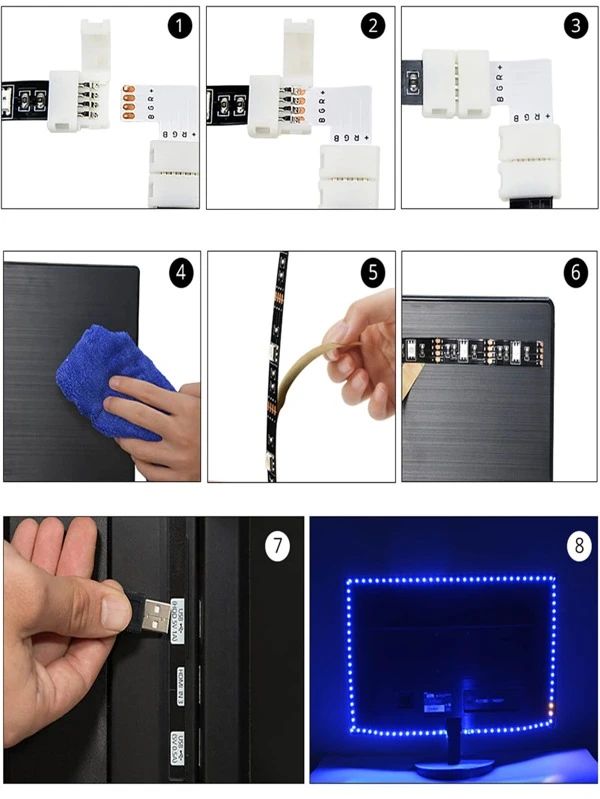 5m Multicolored Strip Light With 24 Keys Remote Control